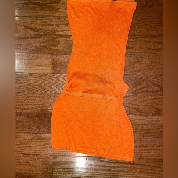 New! Asta Resort Giselle Strapless Belted Mini Dress in Sunset 🧡 Small - Picture 15 of 16